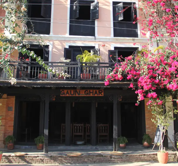 View of Gaun Ghar Hotel from Bazaar